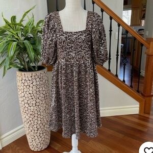 Anthropologie Moon River Burnt Orange Square Neck Blouse